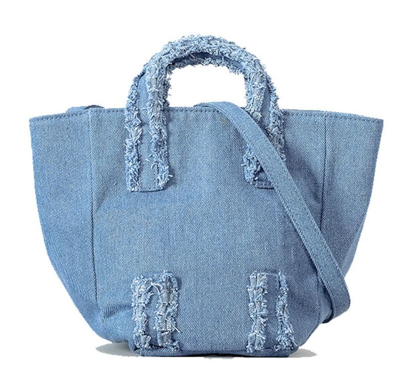 denim fringe tote shoulder CROSSBODY BAG 男女兼用ユニセックス